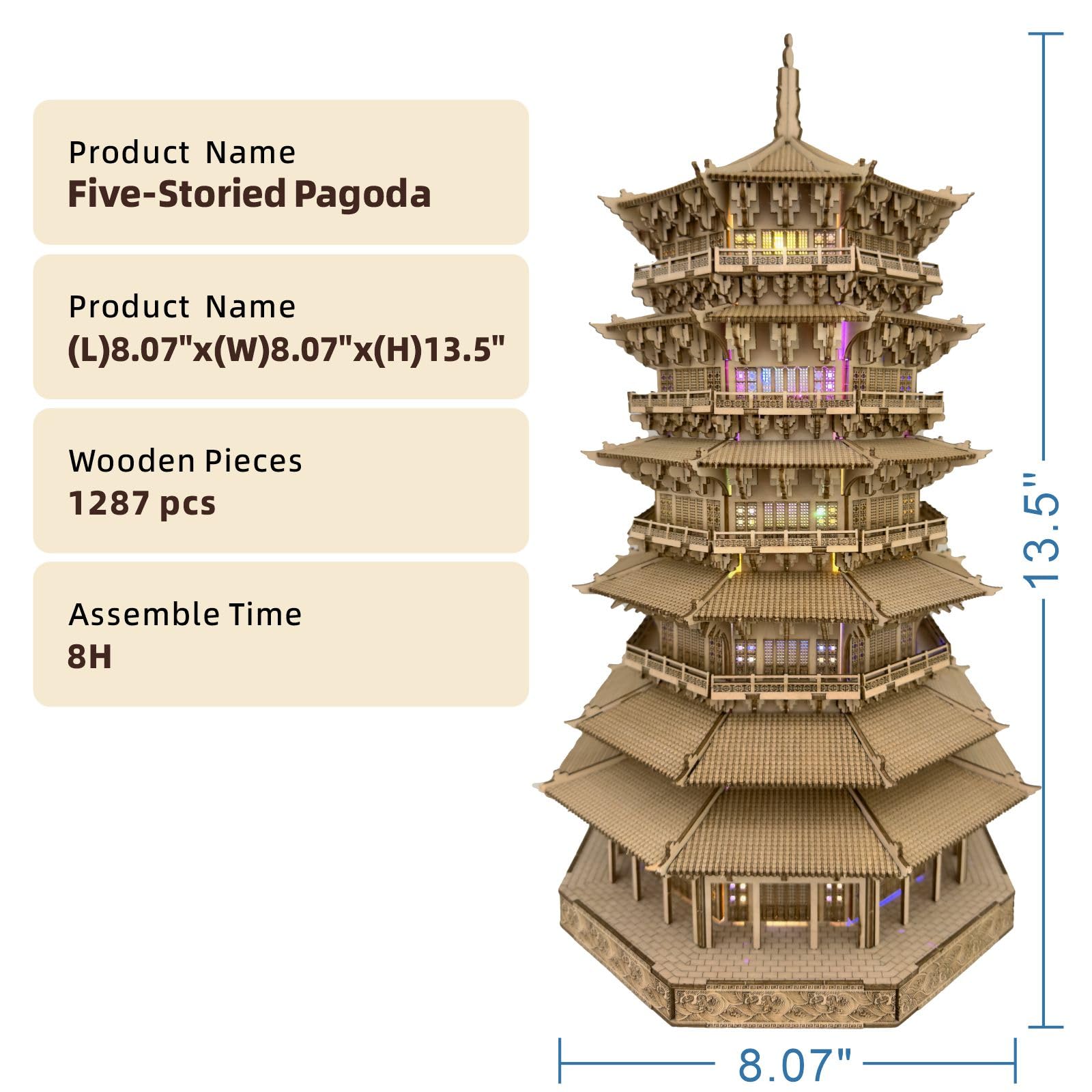 置物 A crystal with a 13-story pagoda inside Amazon.com: 3D Wooden Puzzles for Adults Wooden Pagoda Assembly